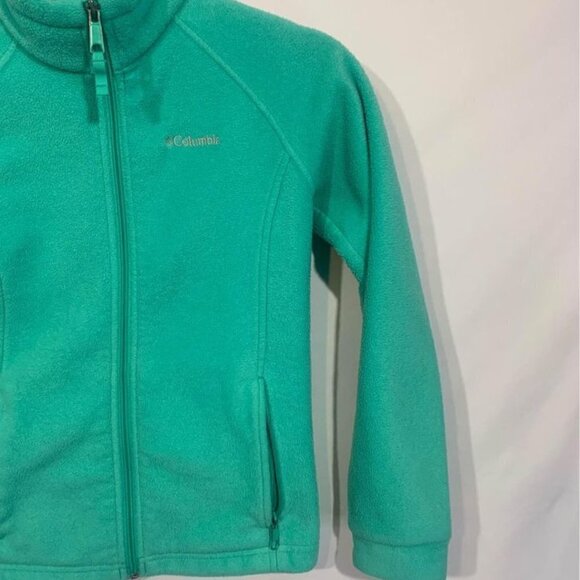 Columbia Girls Fleece Jacket. Full Zip. Size Medium (10/12). Turquoise. - Picture 3 of 9